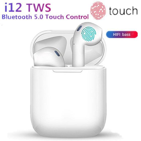 Imagem de Fone de Ouvido i12 TWS Wireless e Touch Bluetooth 5.0 - Compatível Android e iOS