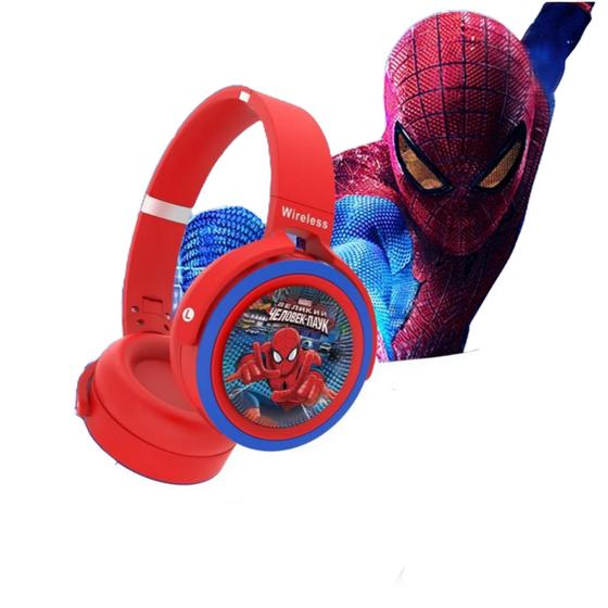 Imagem de Fone de Ouvido Infantil Super Heróis Vingadores Homem Aranha Sem Fio Bluetooth Colorido Com Ajuste