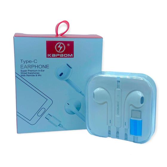 Fone De Ouvido Intra-Auricular Com Fio Entrada Tipo-C Kapbom Imagem de Fone De Ouvido Intra-Auricular Com Fio Entrada Tipo-C Kapbom