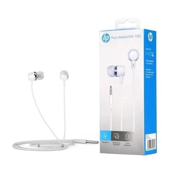 Imagem de Fone de Ouvido Intra Auricular Com Microfone HP Original Branco DHE-7000 HP