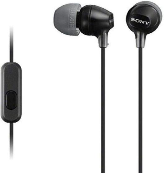 Fone de Ouvido Intra-Auricular com Microfone Sony MDR-EX15AP Preto Menor preço em Fone de Ouvido Intra-Auricular com Microfone Sony MDR-EX15AP Preto