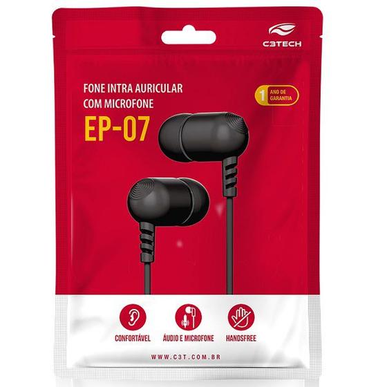 Imagem de Fone de Ouvido INTRA Auricular EP-07BK Preto C3 TECH