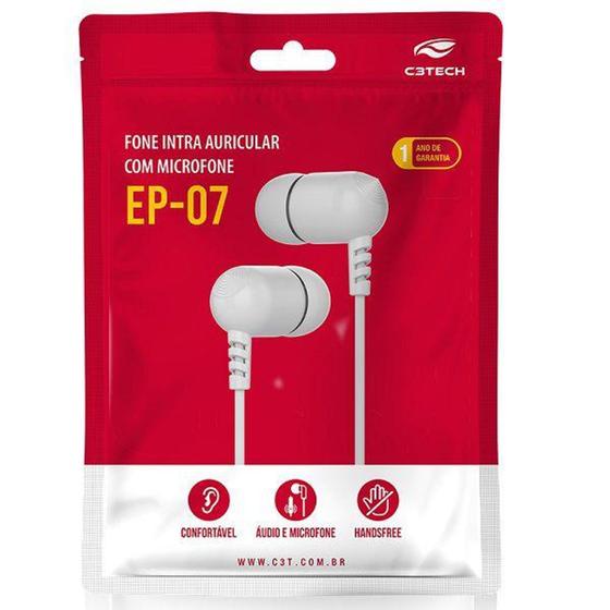 Imagem de Fone de Ouvido INTRA Auricular EP-07WH Branco C3 TECH - C3TECH