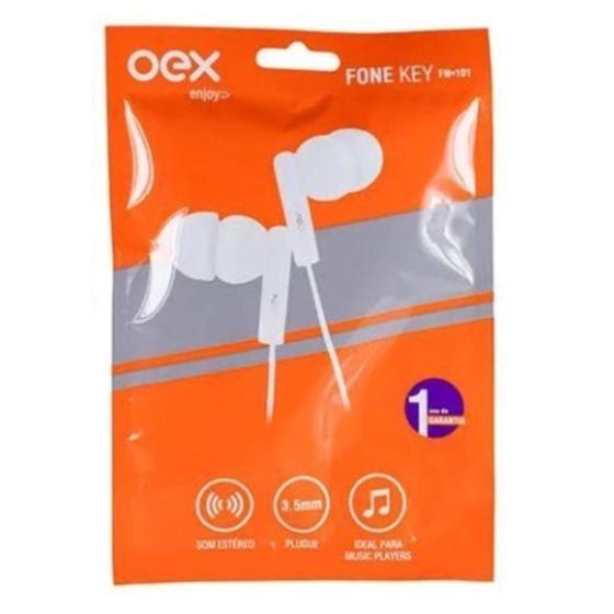 Imagem de Fone de ouvido intra auricular oex key fn101 3.5mm branco