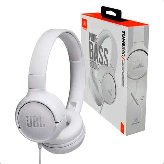 Imagem de Fone de Ouvido JBL TUNE 500 T500WHT Branco On Ear