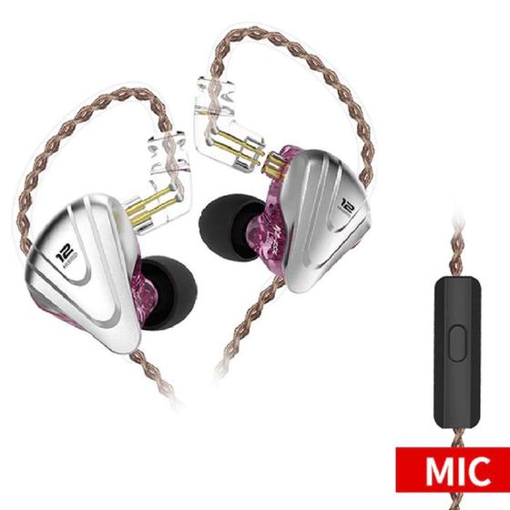 Imagem de Fone de Ouvido KZ ZSX Intra-auricular In ear Microfone Moldado Cancelamento de Ruído Híbrido