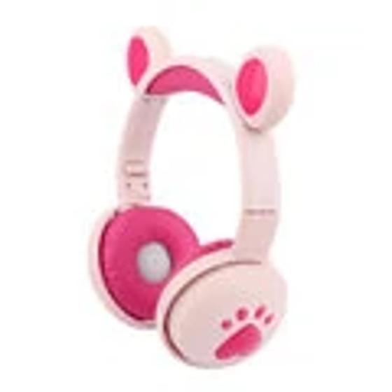 Imagem de Fone De Ouvido Led Cat Bluetooth  C/Microfone Embutido Rosa - Hello Bear