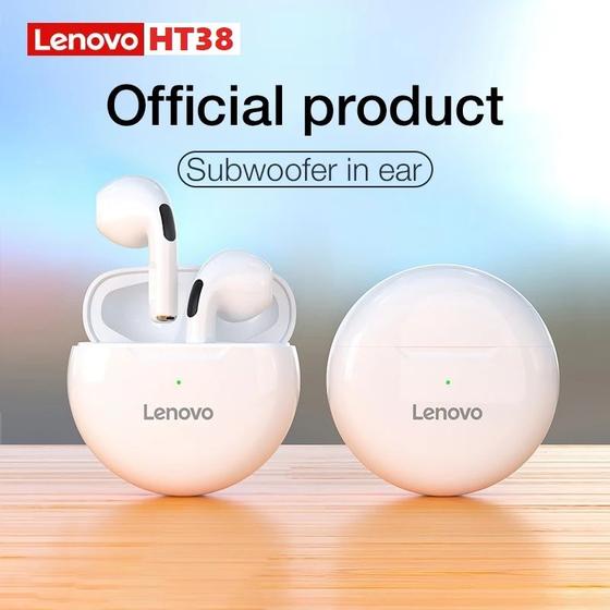 Imagem de Fone de Ouvido Lenovo HT38 Sem Fio Bluetooth TWS Touch