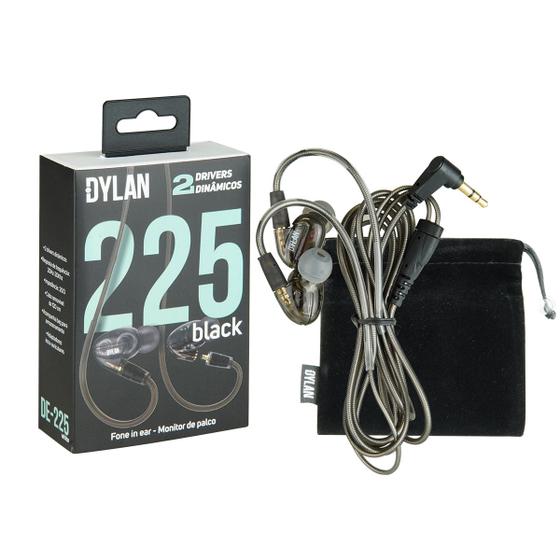 Imagem de Fone De Ouvido Monitor De Palco In-ear Profissional Com 2 Drivers E Cabo Removível DE-225 Dylan