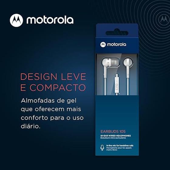 Imagem de Fone de Ouvido Motorola Earbuds 105 com Fio - Branco