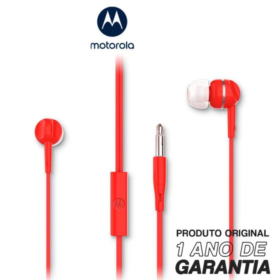 Imagem de Fone de  Ouvido Motorola Earbuds 105 Intra-Auricular com Microfone - Vermelho