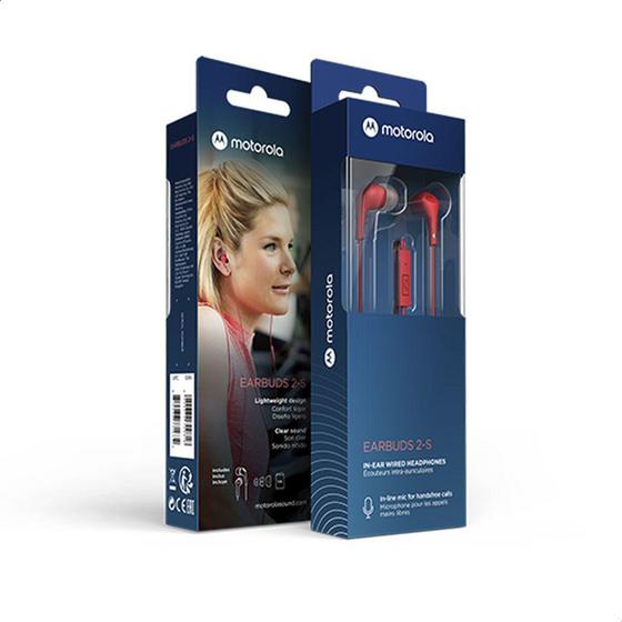 Imagem de Fone De Ouvido Motorola Earbuds 2-S com Microfone - vermelho