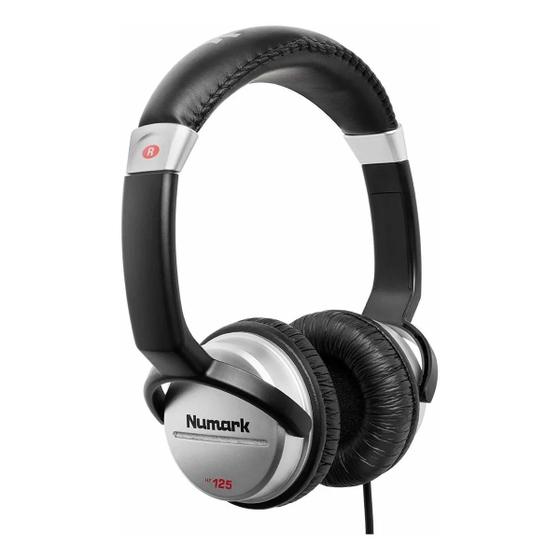 Fone de Ouvido Headphone Dj Preto e Prata Numark Hf125