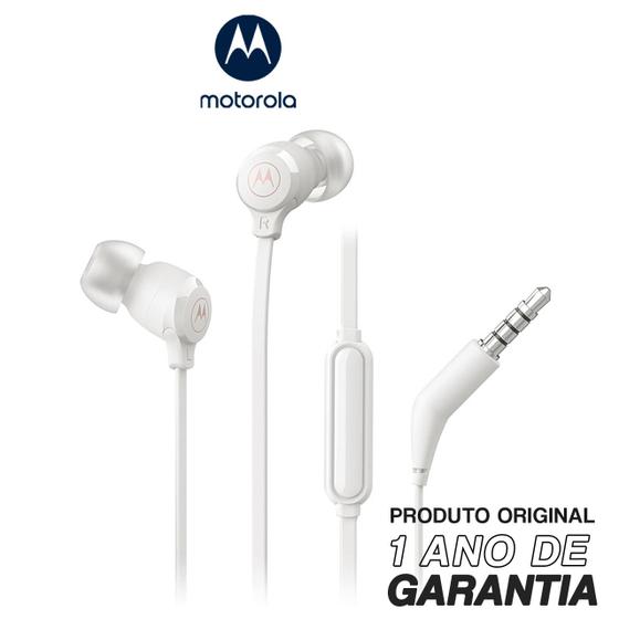 Imagem de Fone De Ouvido Original Motorola Earbuds 3-S com Microfone - Branco