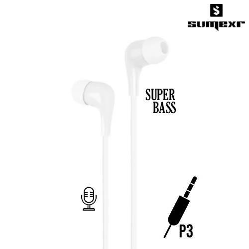 Imagem de Fone de Ouvido P3 Estéreo Intra Auricular Super Bass Branco - SEJ-B16 - Sumexr