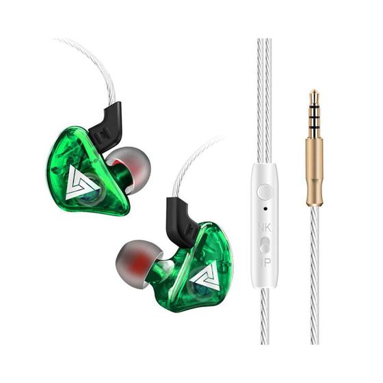 Fone De Ouvido Qkz Ck5 Com Microfone Retorno De Palco Verde Menor preço em Fone De Ouvido Qkz Ck5 Com Microfone Retorno De Palco Verde