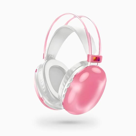 Imagem de Fone de Ouvido Rosa com Microfone e Earpads Confortável