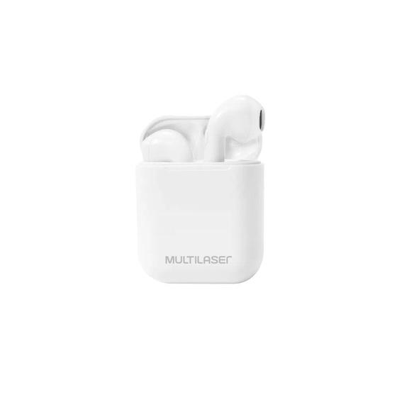 Imagem de Fone de Ouvido Sem Fio Bluetooth 5.0 Multilaser Airbuds TWS PH326 Branco com Estojo para Recarga