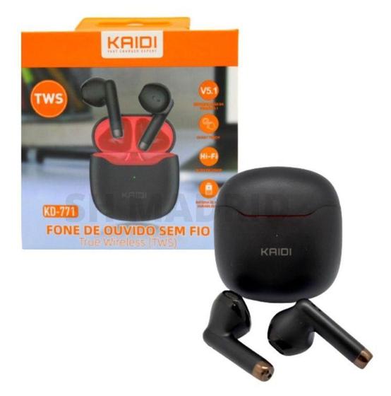 Imagem de Fone de Ouvido sem Fio Bluetooth Wireless 5.1 Cor Preta - Kaidi