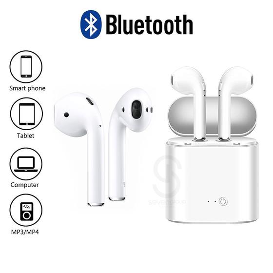 Imagem de Fone de ouvido sem fio com Bluetooth i7 com case