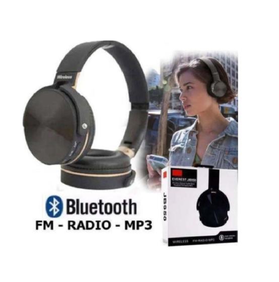 Imagem de Fone de Ouvido Sem Fio Headset Com Bluetooth EVEREST Modelo 950 Rádio FM Wireless On-Ear Dobrável