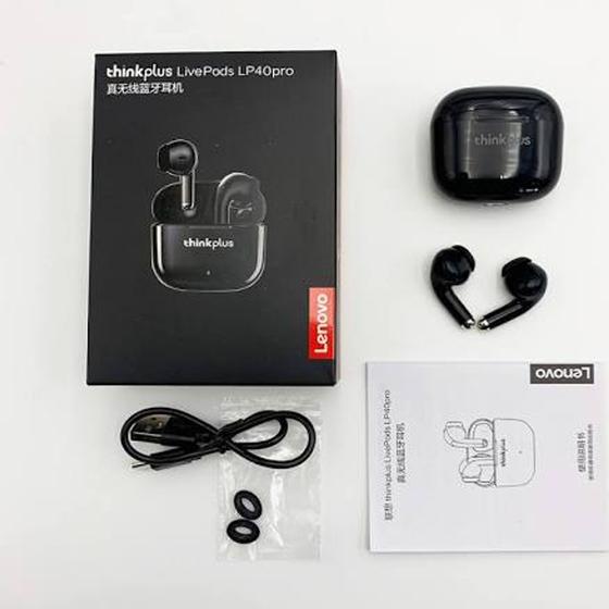 Menor preço em Fone De Ouvido Sem Fio Lenovo Live Pods LP40pro Preto