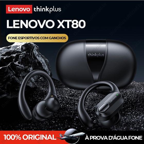 Fone Lenovo XT80 — estojo de carregamento 500mAh USB-C