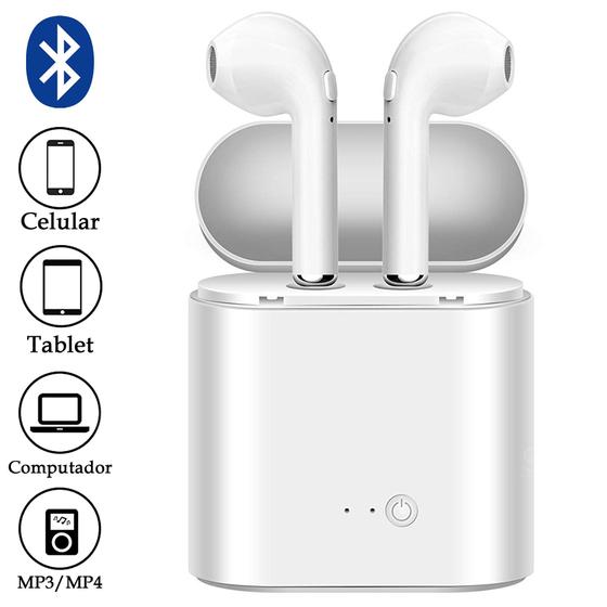 Fone De Ouvido Sem Fio Mini Tws I7 Bluetooth com Case Menor preço em Fone De Ouvido Sem Fio Mini Tws I7 Bluetooth com Case