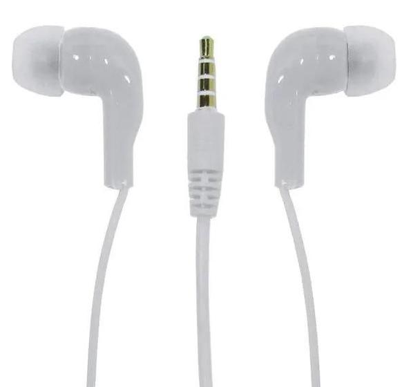 Imagem de Fone de Ouvido Slim Com Fio P2 Com Microfone Celular Branco