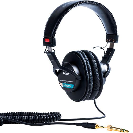 Fone de Ouvido Headphone Profissional Preto Sony Mdr-7506