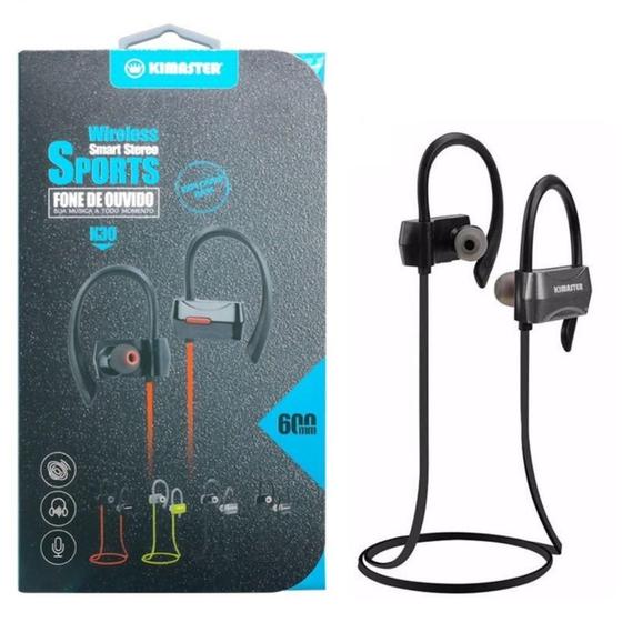 Imagem de Fone de Ouvido Stereo Sport Bluetooth Kimaster K30 Chumbo