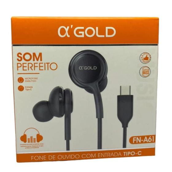 Imagem de Fone de Ouvido Tipo C Para Celular Com Microfone A gold FN-A61