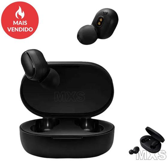 Imagem de Fone de Ouvido TWS Bluetooth Sem Fio com microfone Preto compatível com todos os aparelhos confortável e carregamento rápido