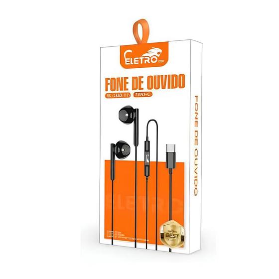 Imagem de Fone De Ouvido Type C Com Microfone Eletromex EL-1410-TY