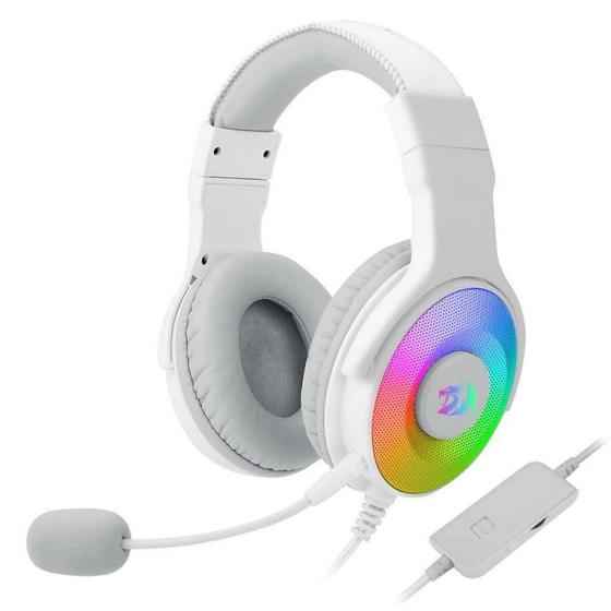 Imagem de Fone de ouvido USB c/Mic Redragon Pandora H350W-RGB White