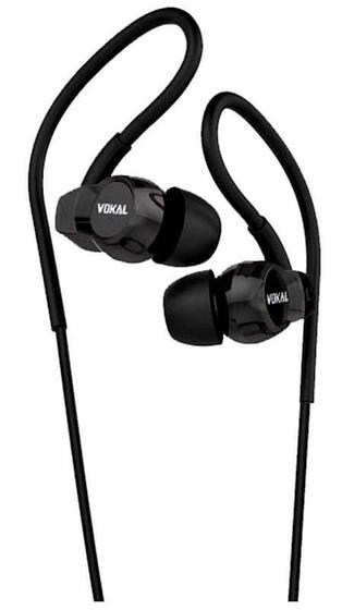 Imagem de Fone de Ouvido Vokal In Ear E20 Black Plug Stereo Controle de Volume e Compatível com Smartphones
