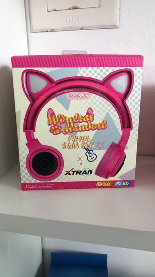 Fone Ouvido Bluetooth Xtrad Lc856 Wireless Rosa