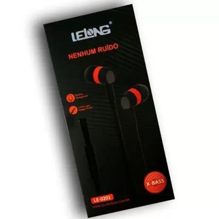 Imagem de Fone de Ouvido X-BASS com Fio Sem Ruidos com Microfone Lelong LE-0201