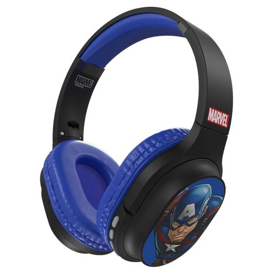 Imagem de Fone de Ouvido Xtech Edicao Capitao America XTH-D660CA - 3.5MM - Bluetooth - com Microfone - Preto e Azul