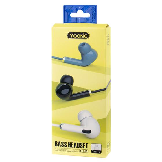 Imagem de Fone de Ouvido Yookie YTL-01 - USB Tipo C - Branco