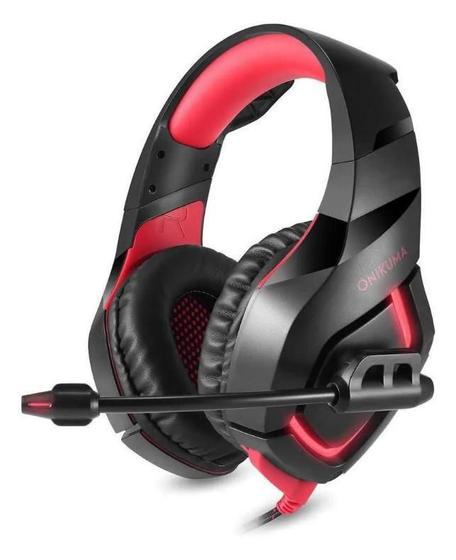 Imagem de Fone Gamer Headset Onikuma Pc Xbox Ps4 K1-B Preto E Vermelho