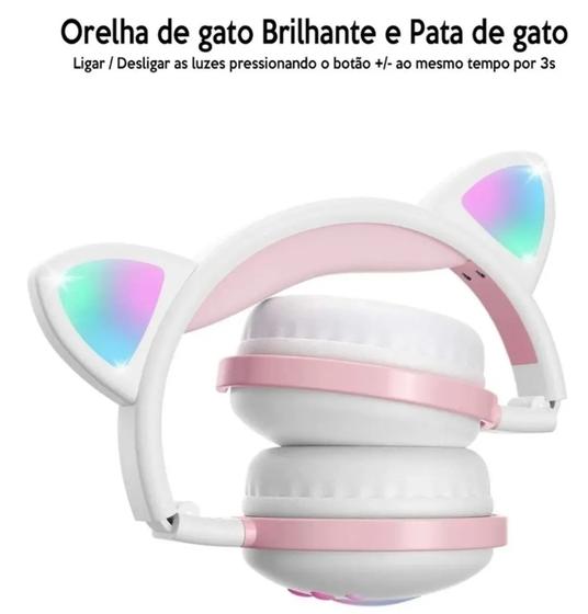 Imagem de Fone Gatinho Led Orelha Infantil Headphone