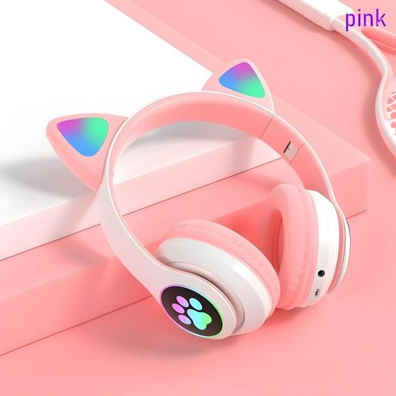Fone gatinho sem fio altomex B19 cor rosa fone sem fio fone fone para crianças cat fone cat ear fone preto fone infantil Menor preço em Fone gatinho sem fio altomex B19 cor rosa fone sem fio fone fone para crianças cat fone cat ear fone preto fone infantil