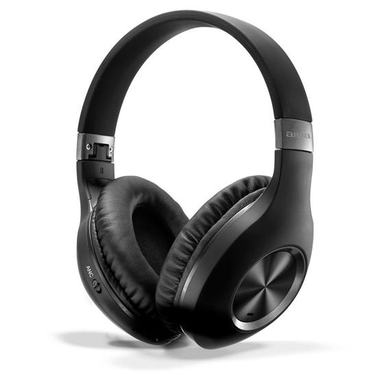 Imagem de Fone Headphone Bluetooth Aiwa AWS-HP-02-B, preto, cancelamento de ruído, Dobrável  AIWA