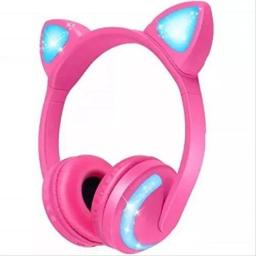 Imagem de Fone Headphone Com Bluetooth Gatinho  Rosa