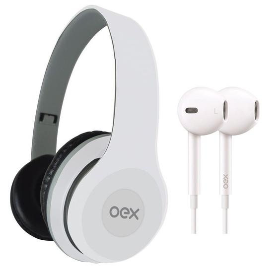 Fone de Ouvido Headset + Auricular Twin Dual Sond Oex Hf-100