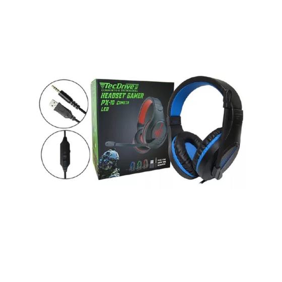 Imagem de Fone Headset Gamer PX-10 Cometa Led - TecDrive Verde - 9437