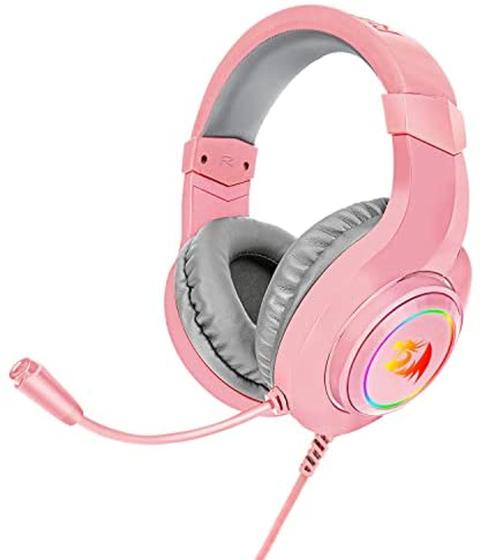 Imagem de Fone Headset Gamer Redragon Hylas H260- Rgb Pink Rosa