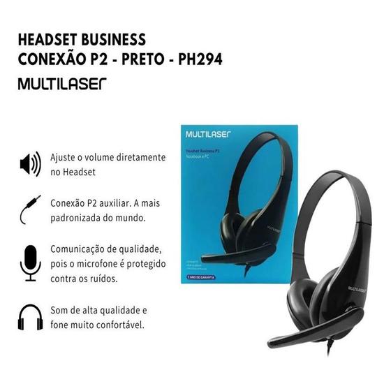 Fone Headset Headphone Com Fone E Microfone Cabo P2 Business Lan House PC Notebook Computador Menor preço em Fone Headset Headphone Com Fone E Microfone Cabo P2 Business Lan House PC Notebook Computador