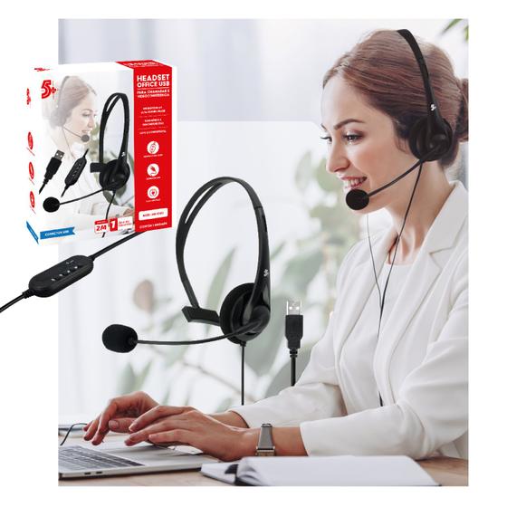 Imagem de Fone Headset Home Office Telemarketing Pc Not Callcenter Usb